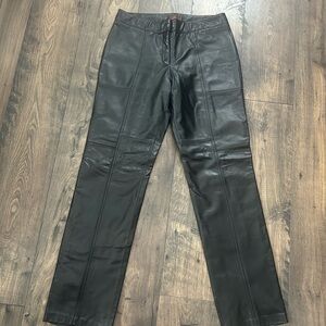 Danier Black Leather Trousers
